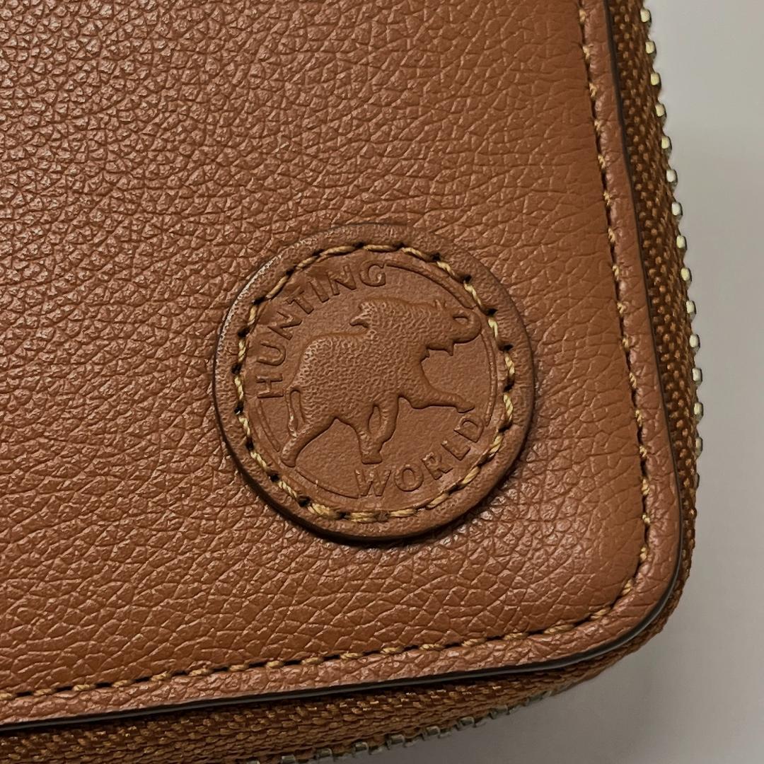 【美品】ハンティングワールド 二つ折り財布 レザー