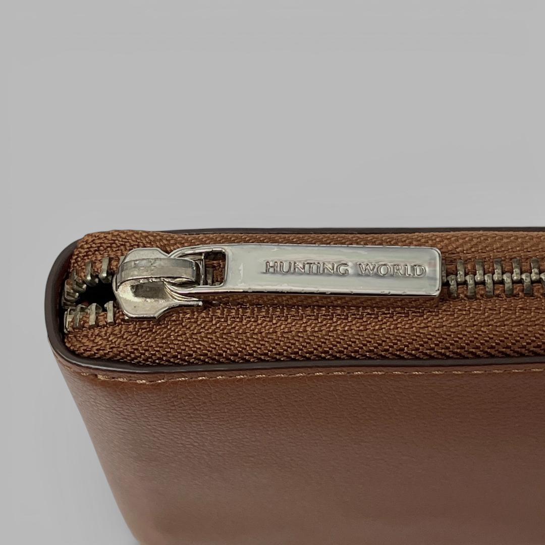 【美品】ハンティングワールド 二つ折り財布 レザー