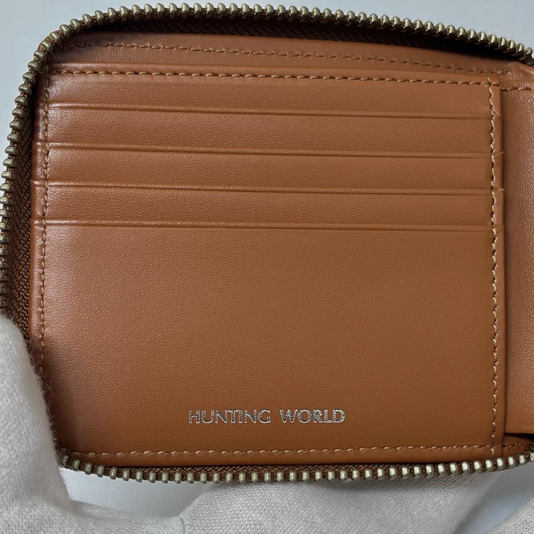 【美品】ハンティングワールド 二つ折り財布 レザー