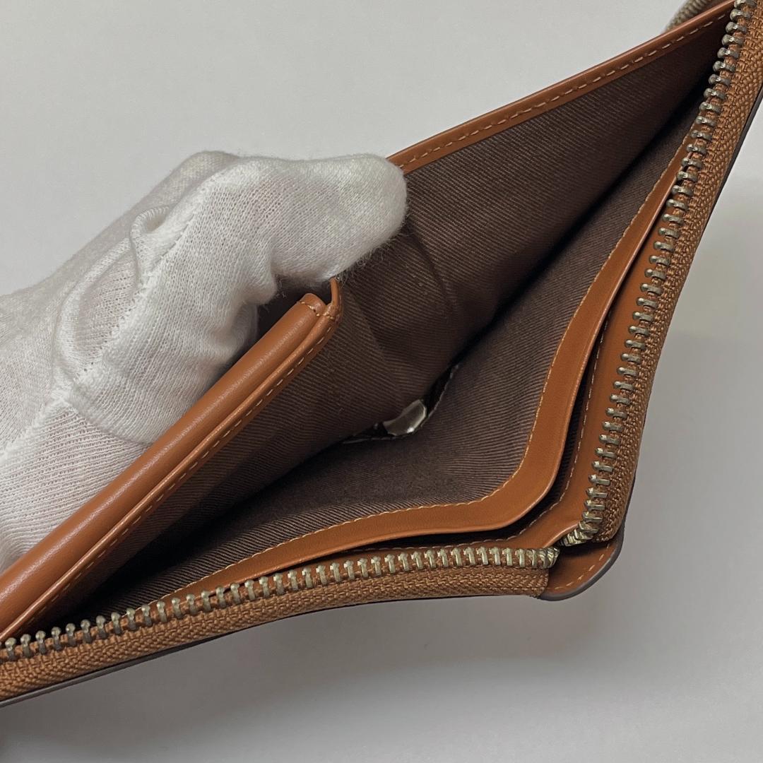 【美品】ハンティングワールド 二つ折り財布 レザー