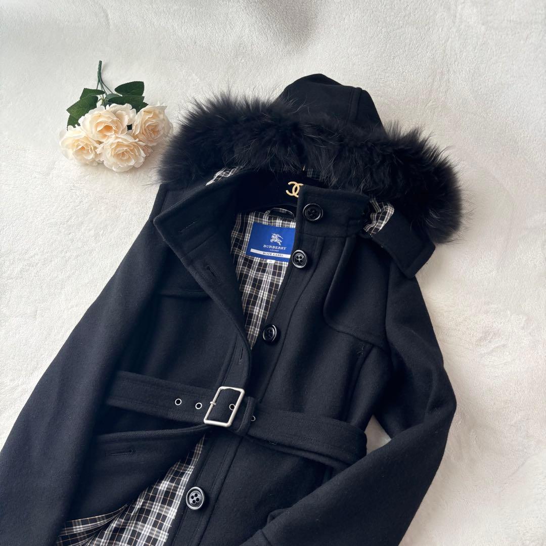 【専用】バーバリーブルーレーベル アンゴラウールコート ラクーンファー フード