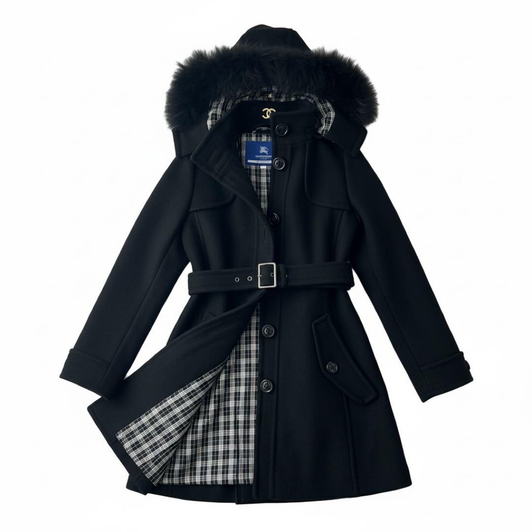 【専用】バーバリーブルーレーベル アンゴラウールコート ラクーンファー フード