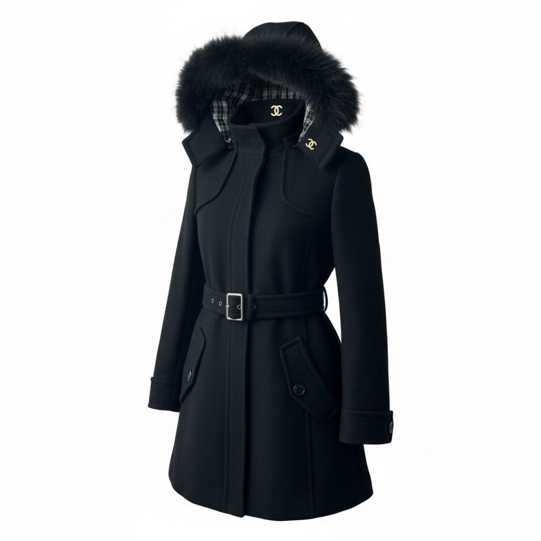 【専用】バーバリーブルーレーベル アンゴラウールコート ラクーンファー フード