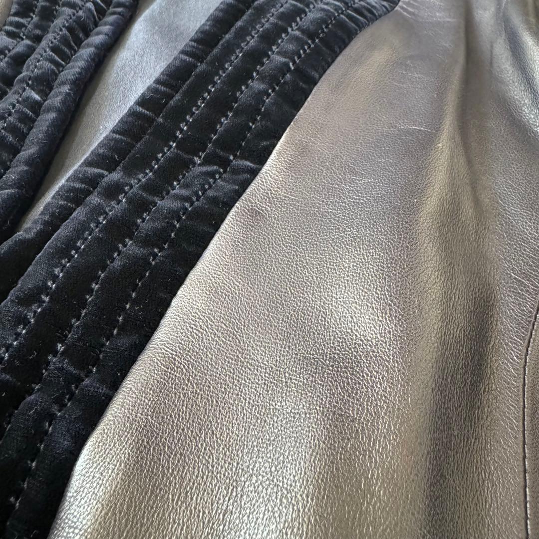 未使用タグ付き エンポリオアルマーニ テーラードジャケット ラムレザー 42