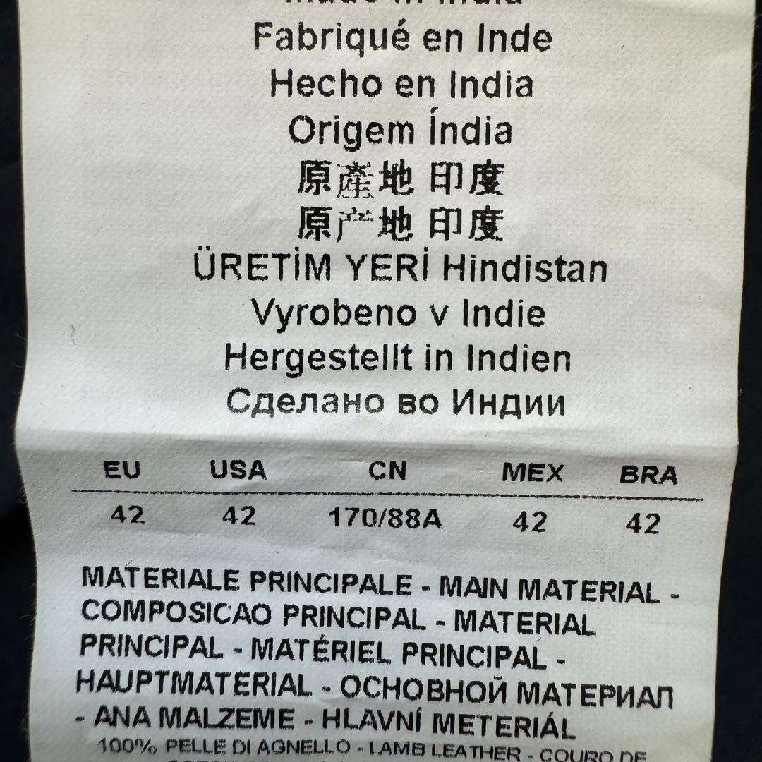 未使用タグ付き エンポリオアルマーニ テーラードジャケット ラムレザー 42