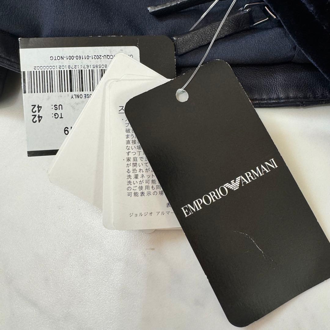 未使用タグ付き エンポリオアルマーニ テーラードジャケット ラムレザー 42
