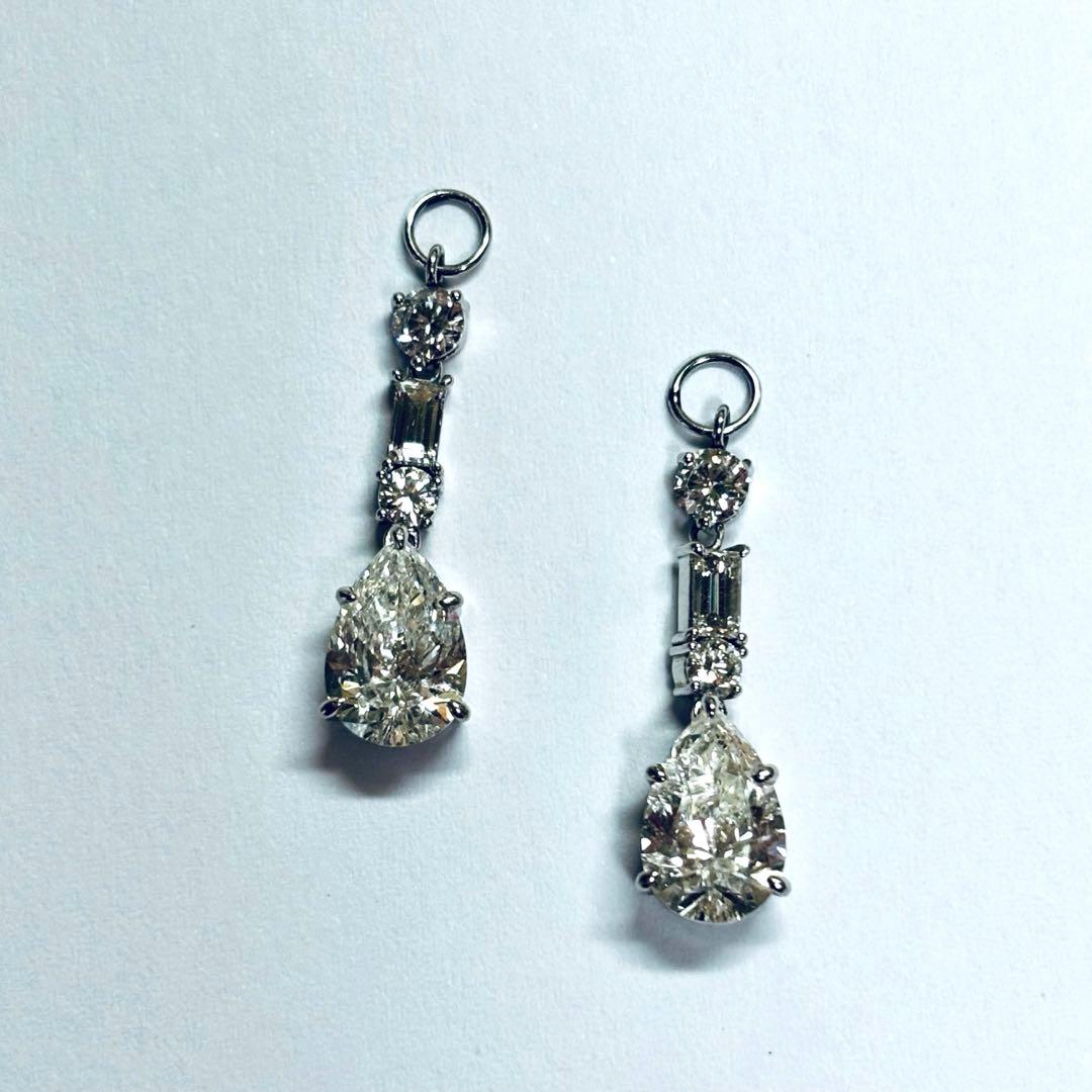 ★PT天然ダイヤモンドピアス、イヤリングチャーム