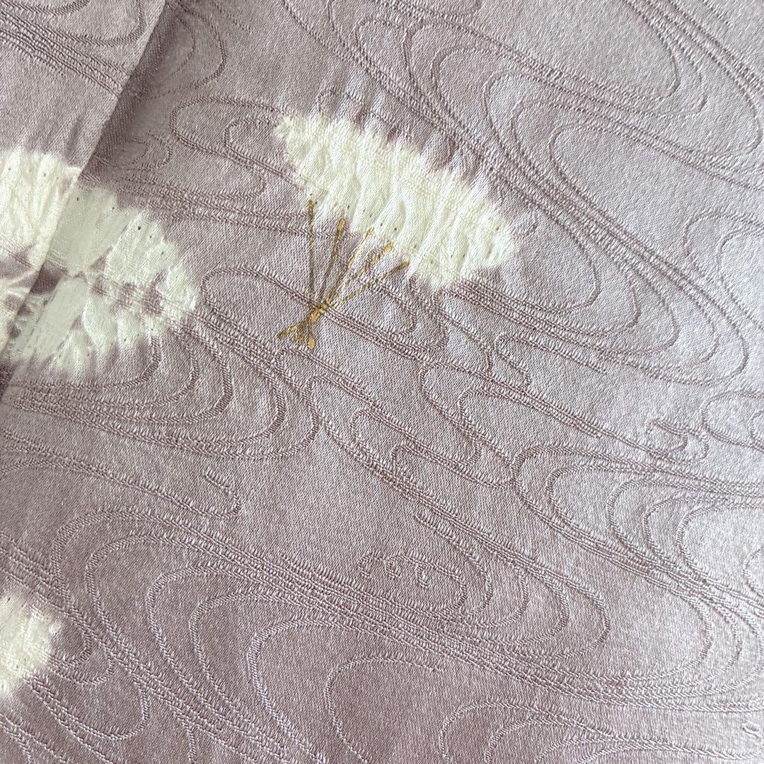 付け下げ　フルセット　着物　トールサイズ　正絹　絞り　訪問着　三越誂　紫　G10