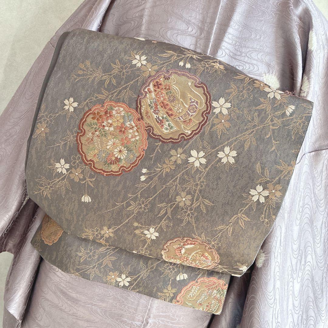 付け下げ　フルセット　着物　トールサイズ　正絹　絞り　訪問着　三越誂　紫　G10