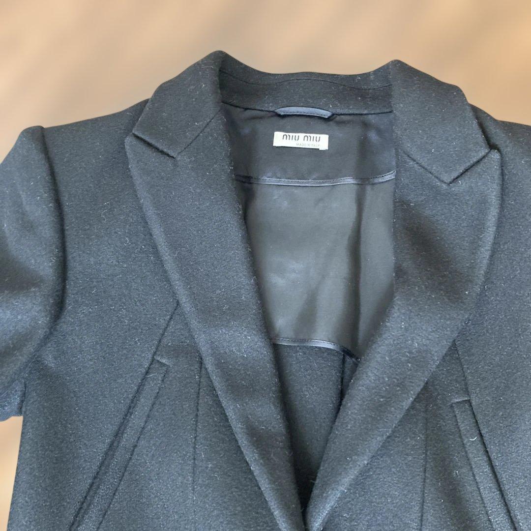 miumiu ミュウミュウ黒タキシードウールコート38 20万