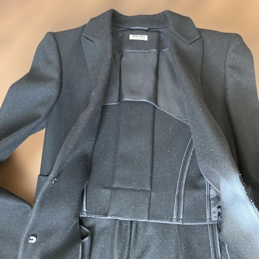 miumiu ミュウミュウ黒タキシードウールコート38 20万