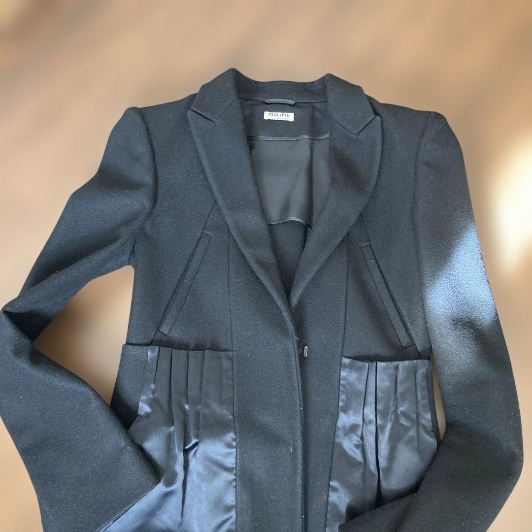miumiu ミュウミュウ黒タキシードウールコート38 20万