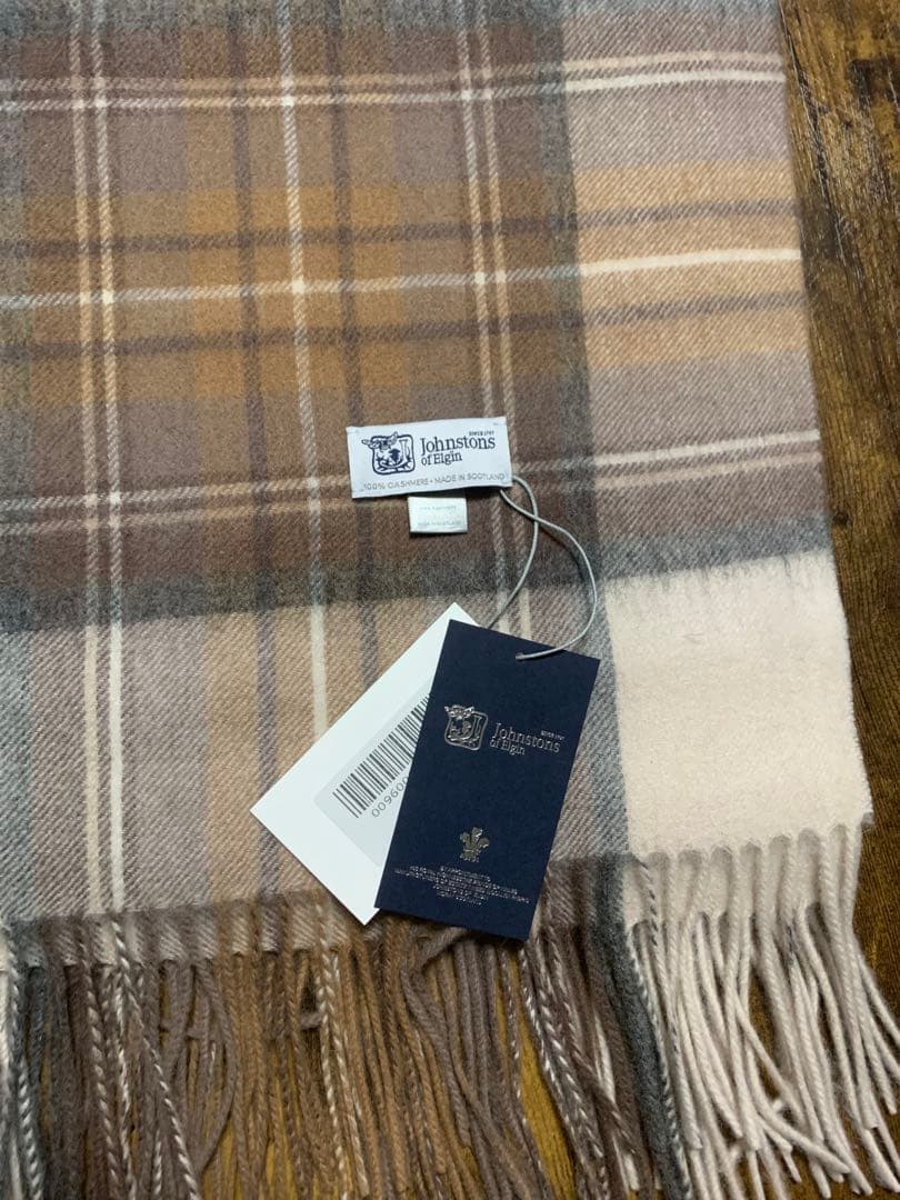 し*ま様 ジョンストンズストール大判　カシミア　ナチュラルスチュワート