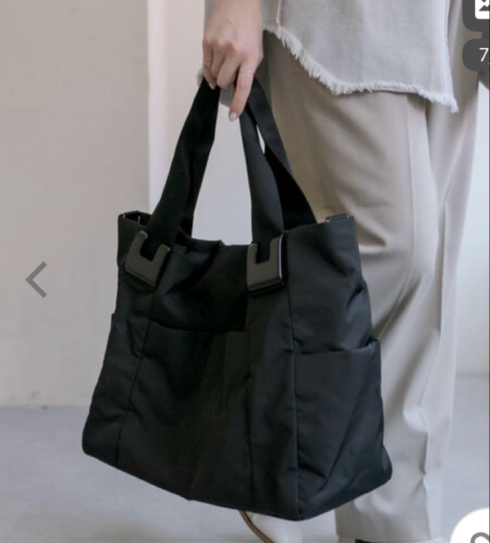 ear PAPILLONNER ショルダー付き/樹脂パーツトートバッグLサイズ