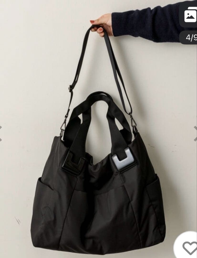 ear PAPILLONNER ショルダー付き/樹脂パーツトートバッグLサイズ