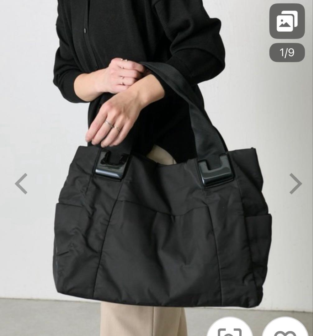 ear PAPILLONNER ショルダー付き/樹脂パーツトートバッグLサイズ