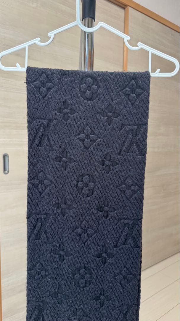 ルイヴィトン　エシャルプロゴマニア　マフラー　黒ブラック