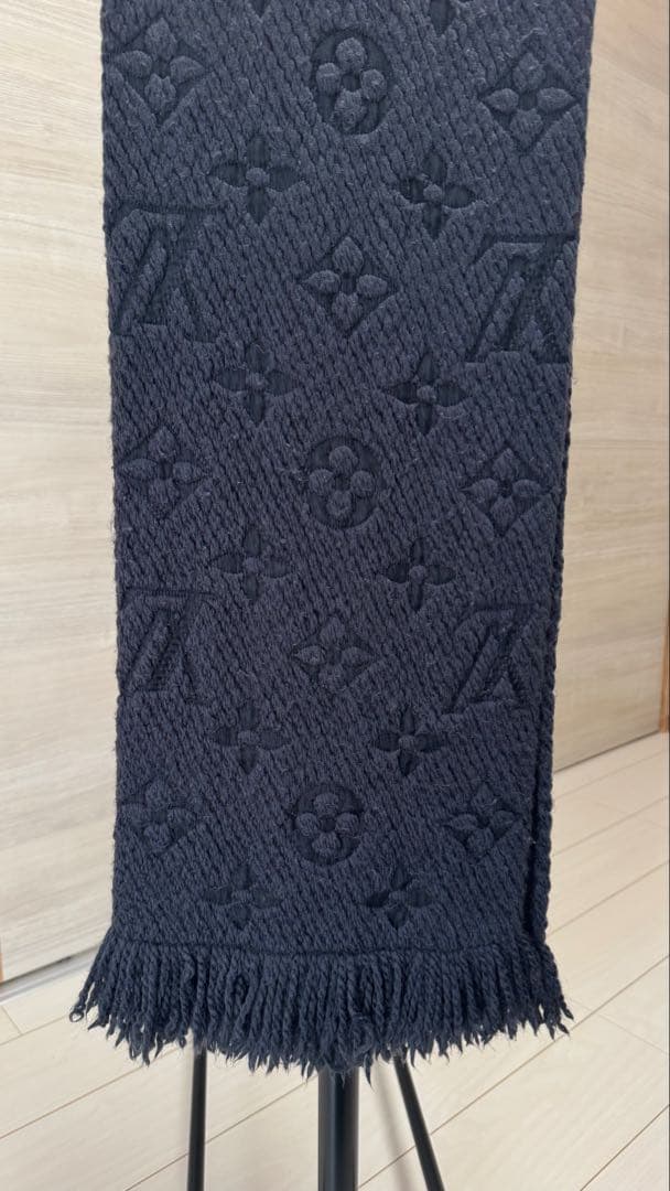 ルイヴィトン　エシャルプロゴマニア　マフラー　黒ブラック