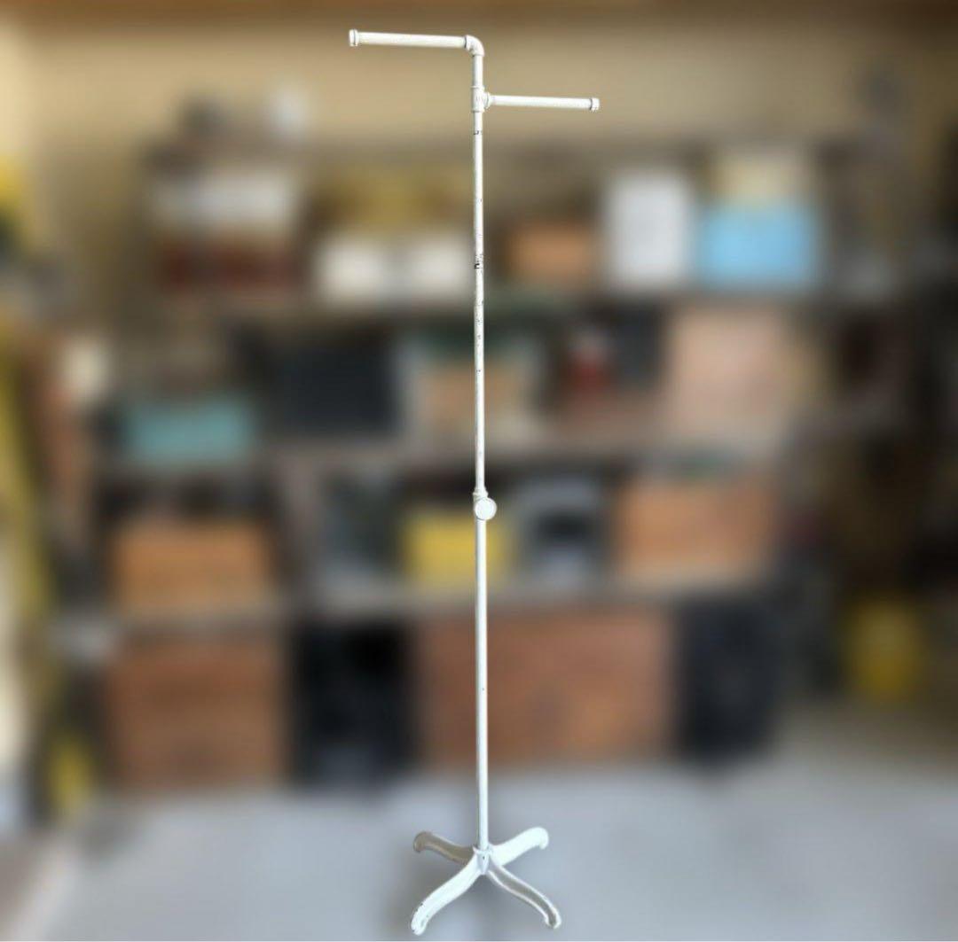 インダストリアル 配管パイプ アイアン ハンガーラック 無骨 シャビー 白