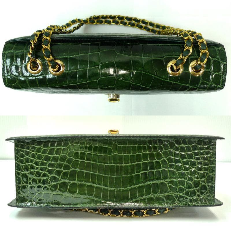TOKYO　チェーンバッグ　ショルダーバッグ　クロコダイル　グリーン　JRA