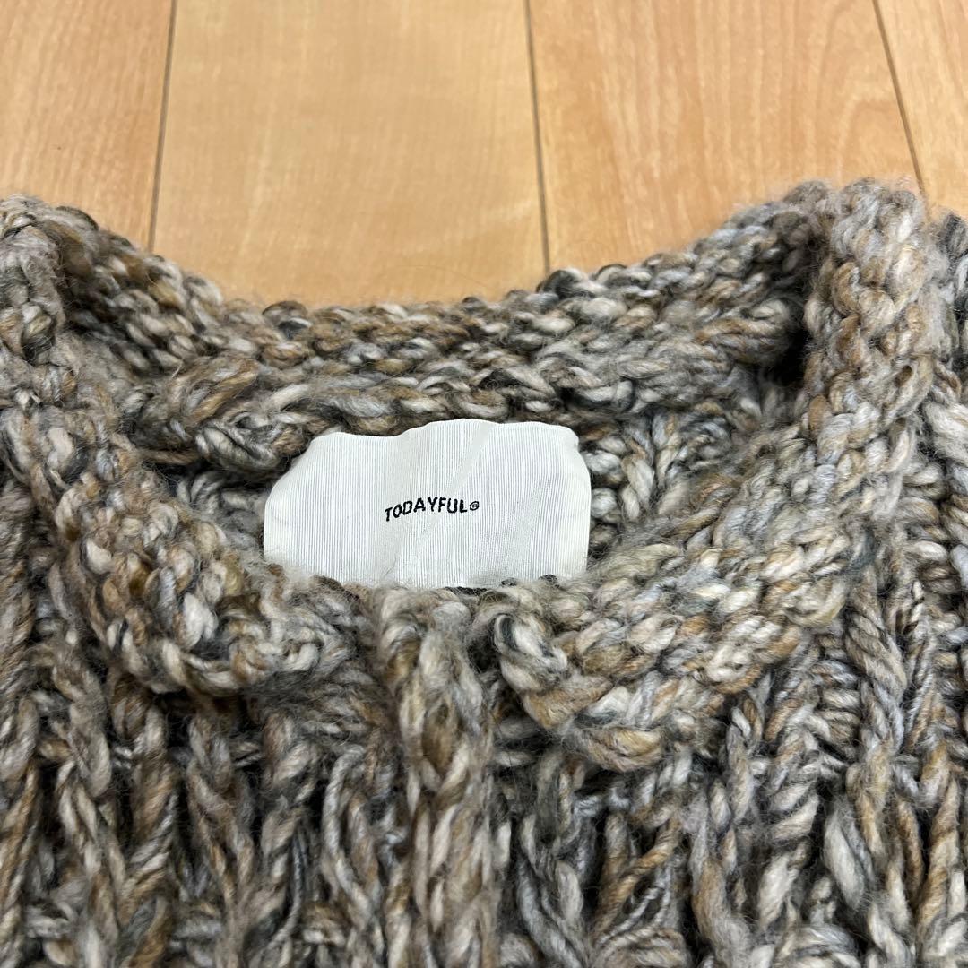 todayful トゥデイフル Mix Handknit Vest グレージュ