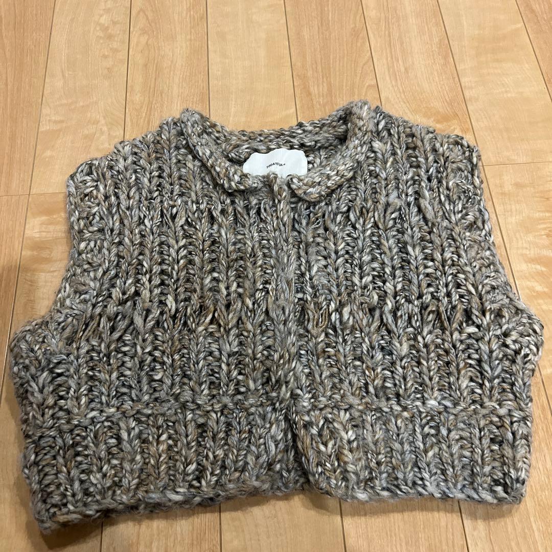 todayful トゥデイフル Mix Handknit Vest グレージュ