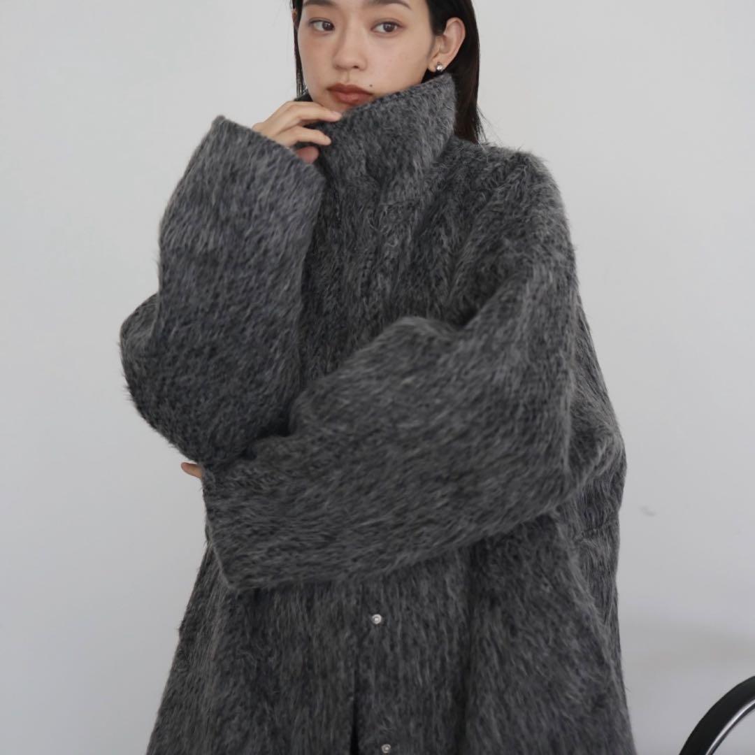 ［新品未使用］hellam シャギースタンドカラーコート