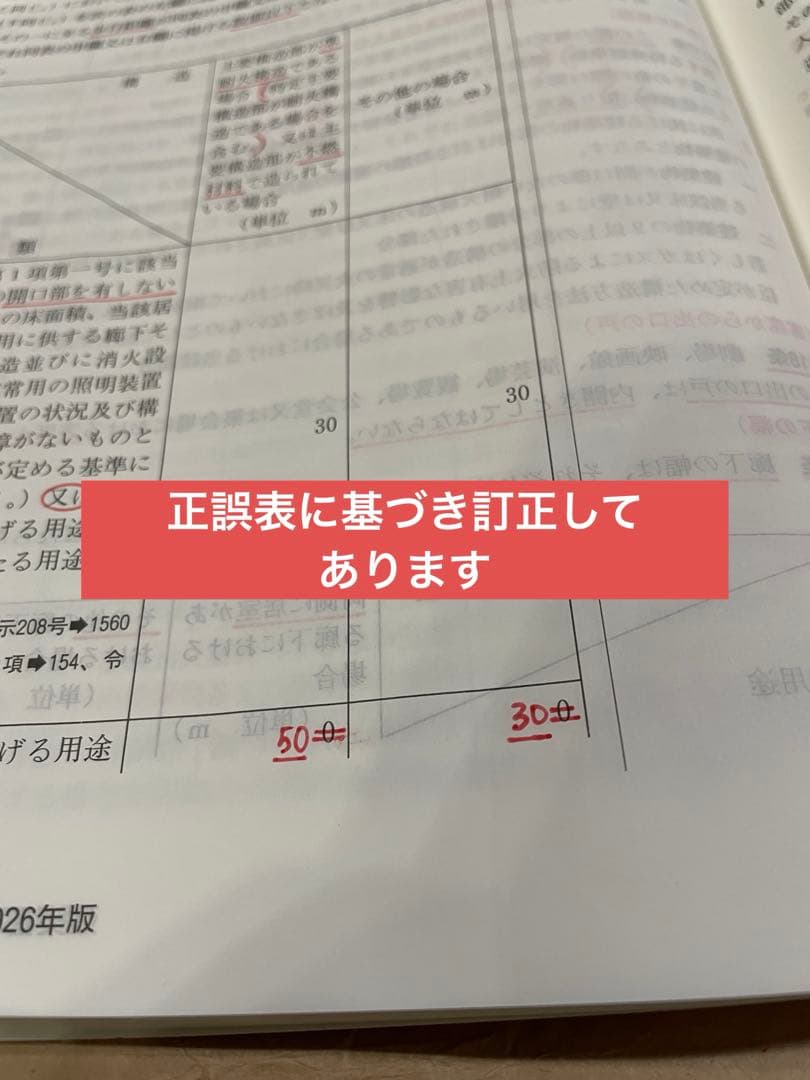 建築基準法関係法令集 2026年版/二級用/アンダーライン済み