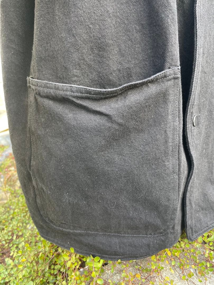 少数限定 ショップ別注 25AW 襟レザー　カバーオール ワークcomoli