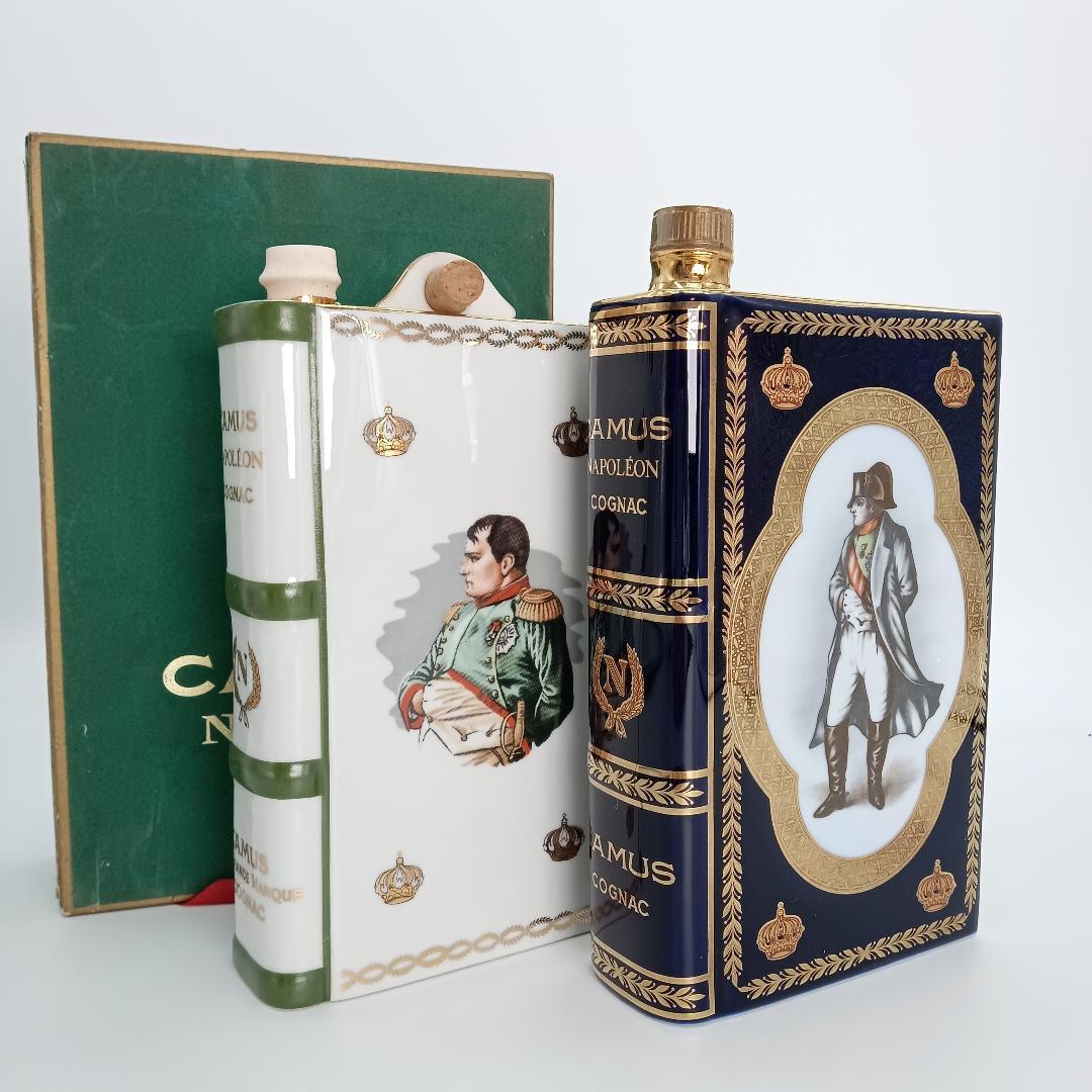 ２本セット CAMUS NAPOLEON ブック 陶器ボトル 青 白×緑