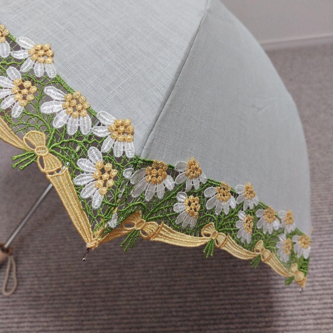 【新品、未使用】近沢レース　折日傘/カモミール（グリーン）