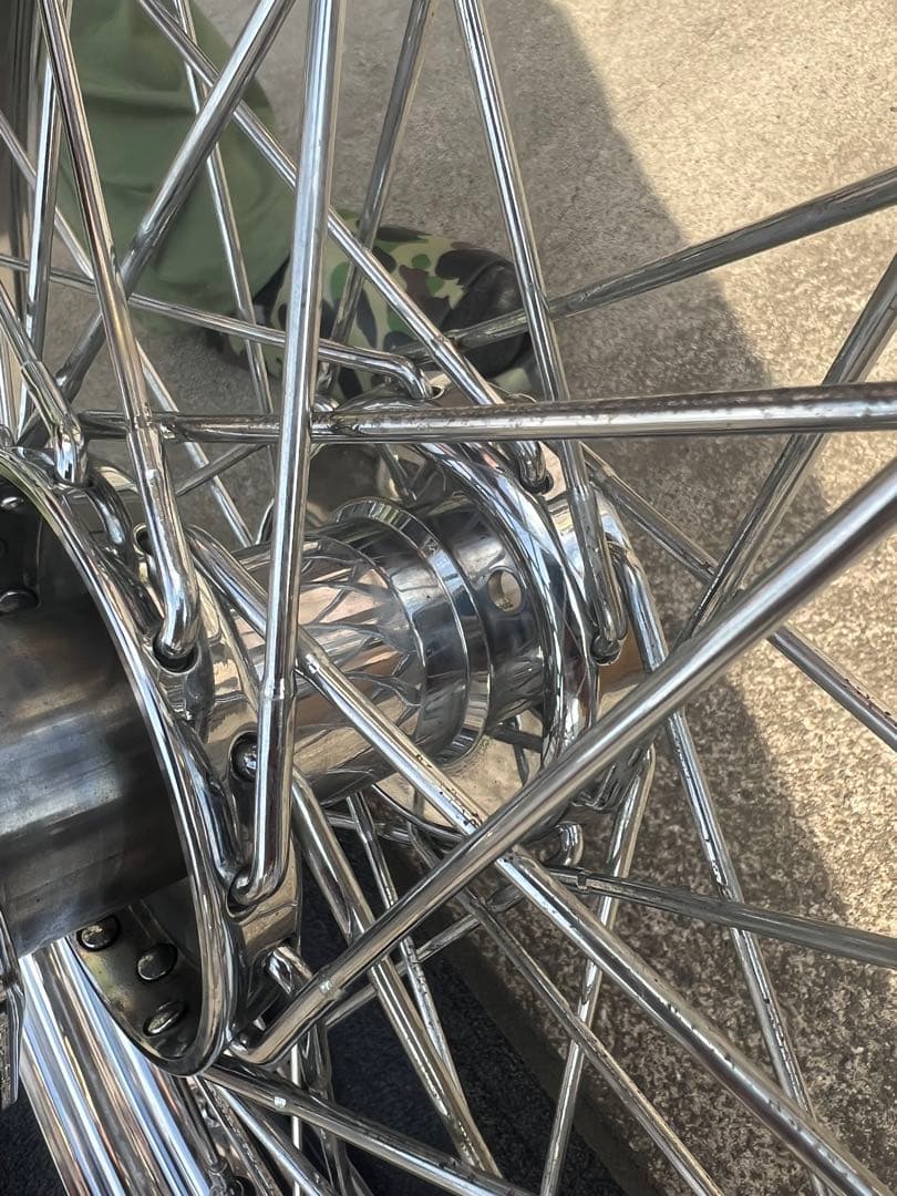 ハーレー　エボ　スポークホイール クロームメッキ　 19インチ　フロント　純正？