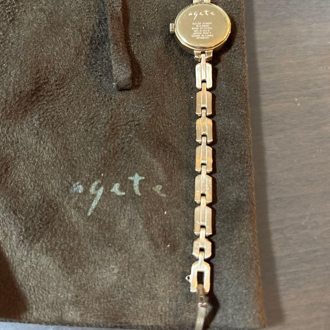 ヒバリ様　agete アガット　ソーラー　腕時計　ピンクゴールド
