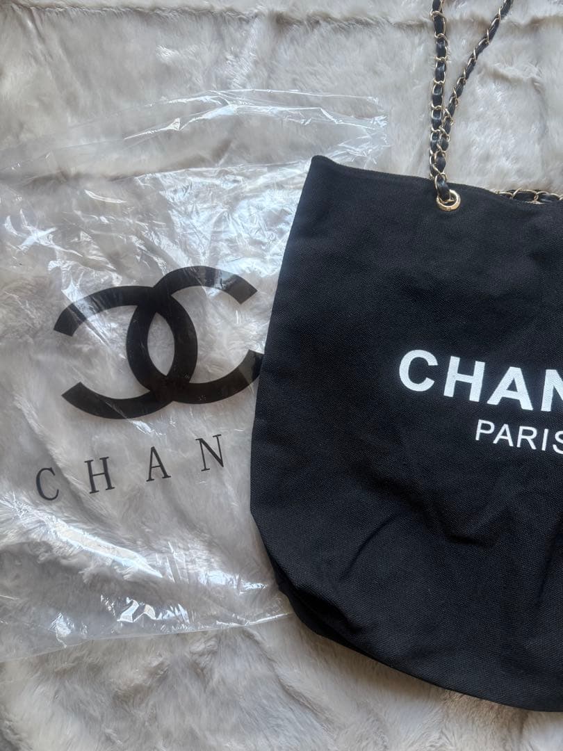 【新品未使用】CHANEL シャネルノベルティ ブラック チェーン トート 黒