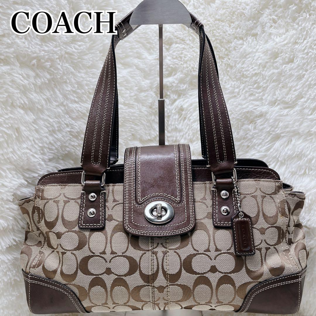 バッグ Vintage Coach One Shoulder Bag Turn Lock