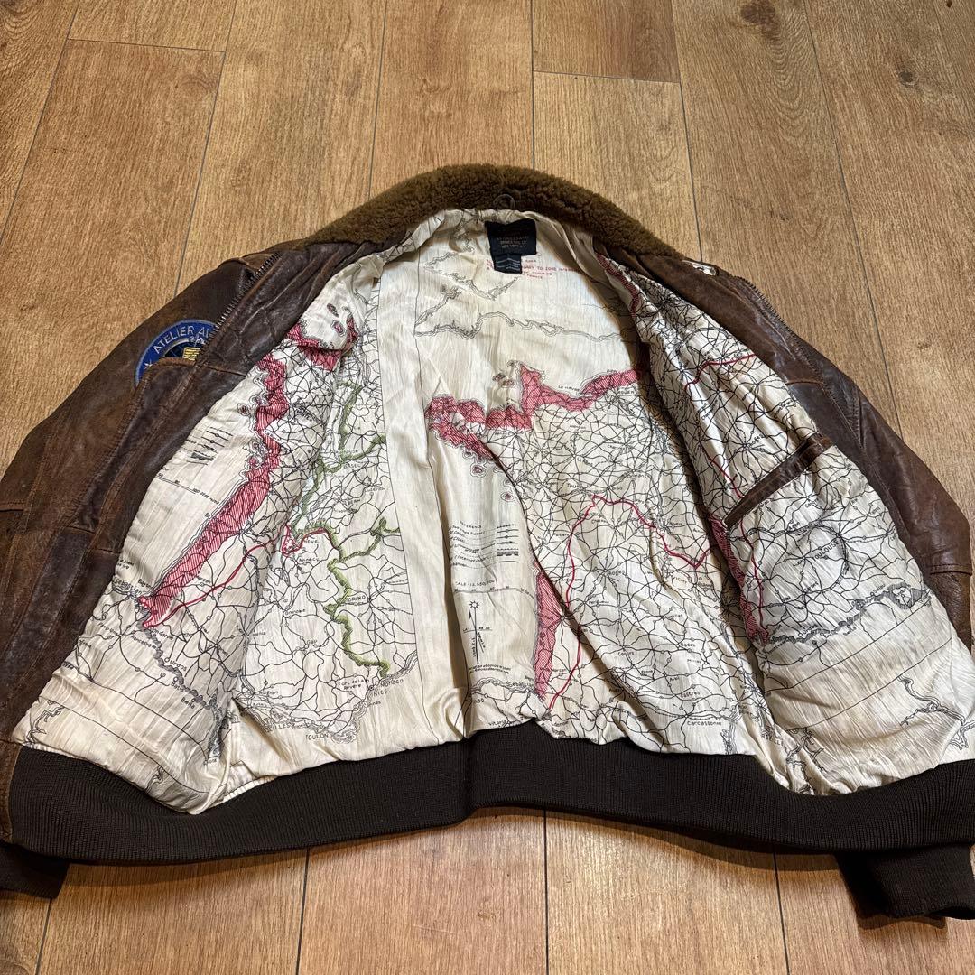 ト*ン様 TYPE G-1 レザーフライトジャケット BRONCO MFG ワッ