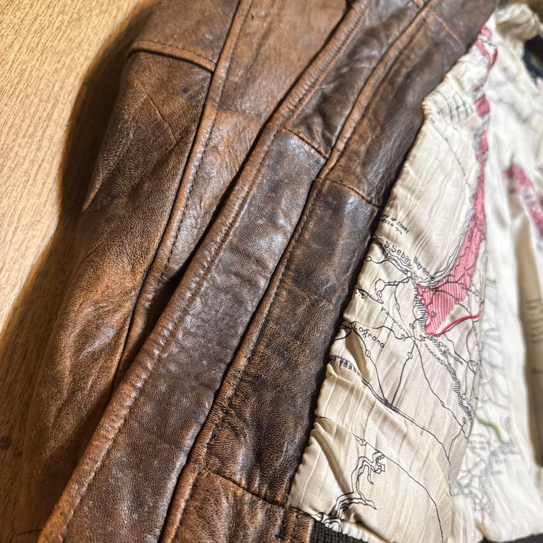 ト*ン様 TYPE G-1 レザーフライトジャケット BRONCO MFG ワッ