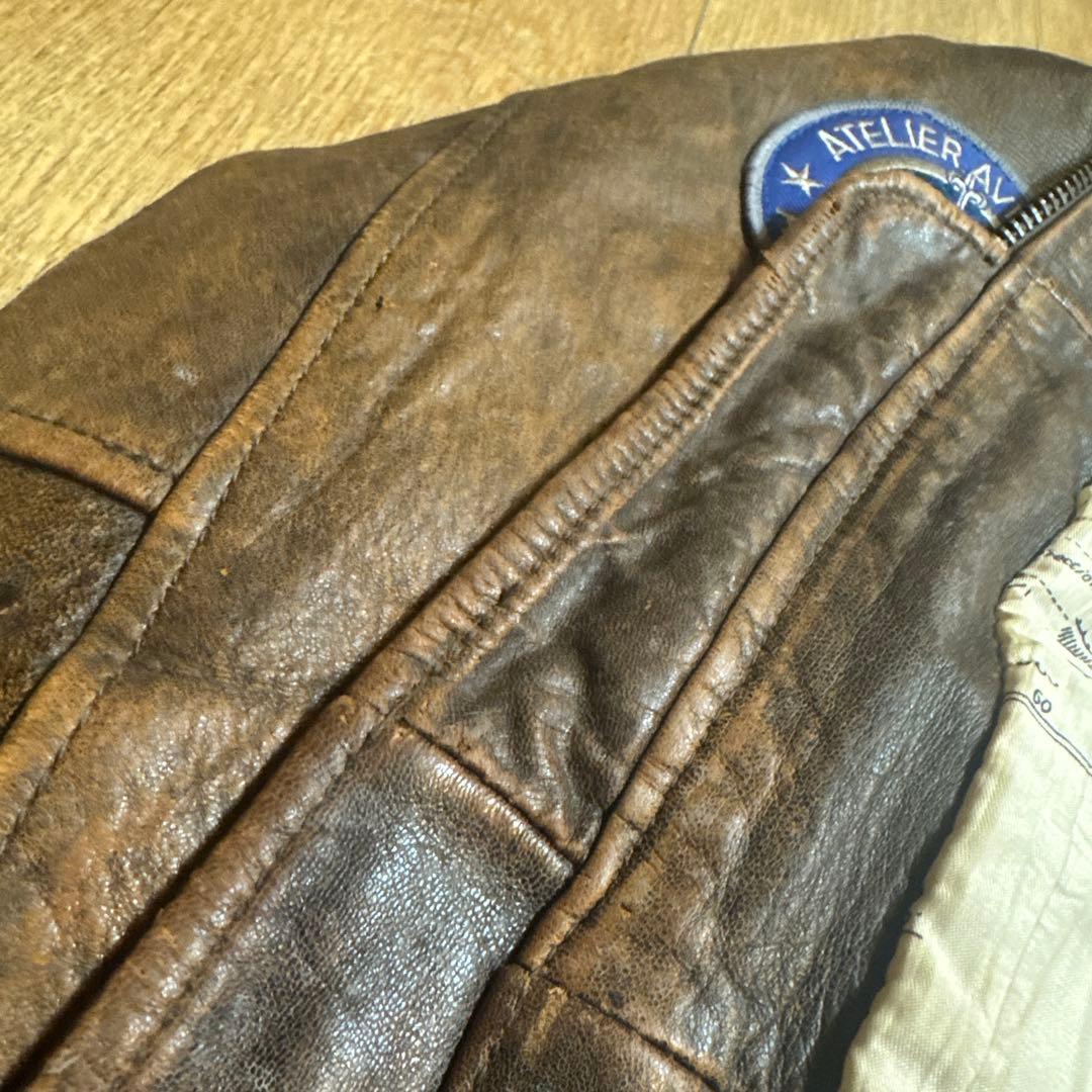 ト*ン様 TYPE G-1 レザーフライトジャケット BRONCO MFG ワッ