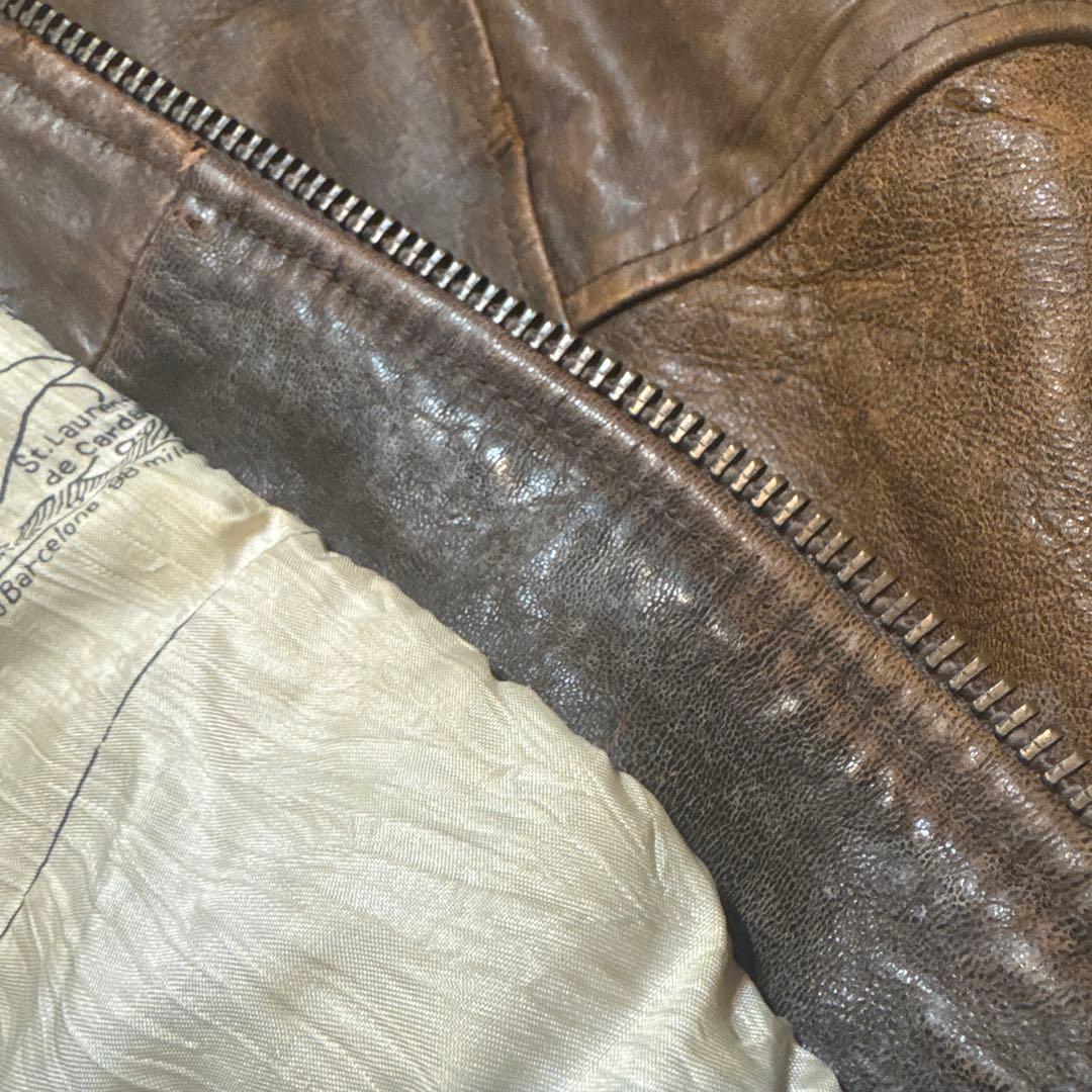 ト*ン様 TYPE G-1 レザーフライトジャケット BRONCO MFG ワッ