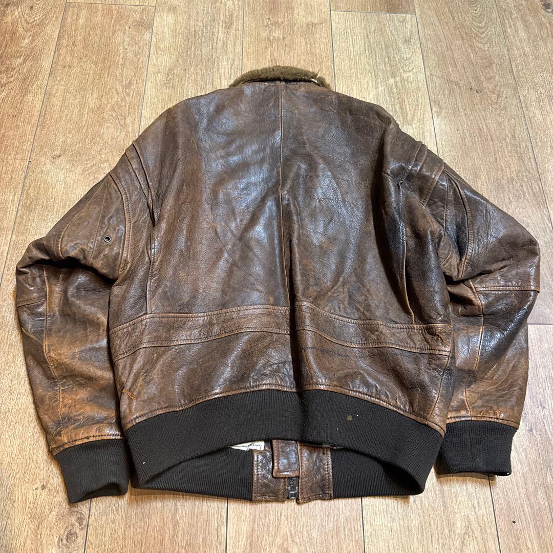 ト*ン様 TYPE G-1 レザーフライトジャケット BRONCO MFG ワッ