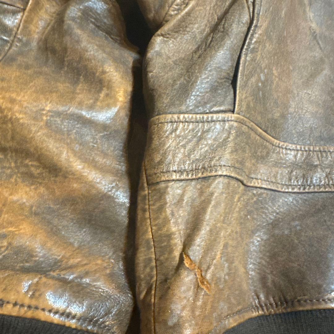 ト*ン様 TYPE G-1 レザーフライトジャケット BRONCO MFG ワッ