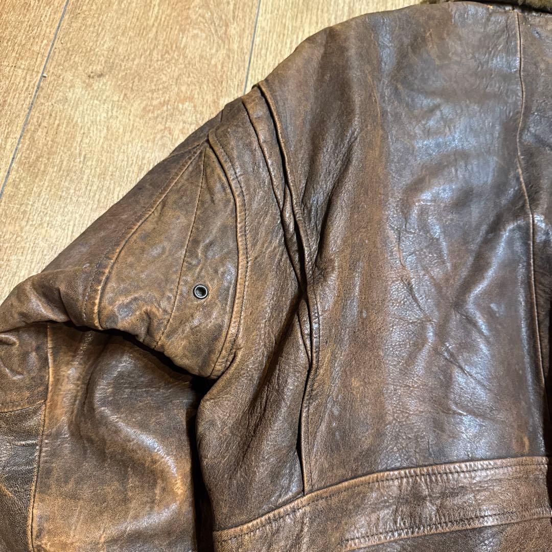 ト*ン様 TYPE G-1 レザーフライトジャケット BRONCO MFG ワッ