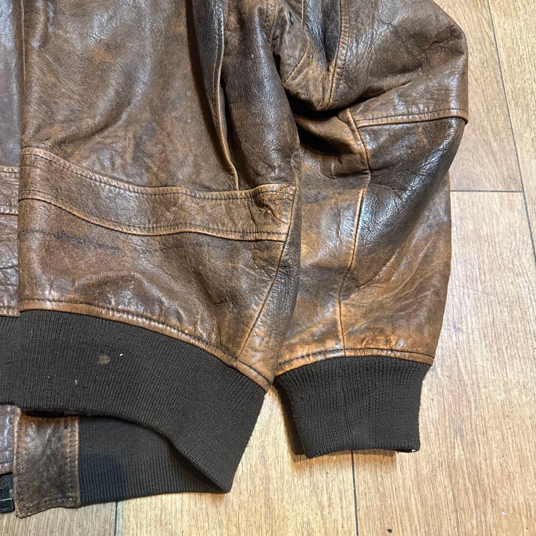 ト*ン様 TYPE G-1 レザーフライトジャケット BRONCO MFG ワッ