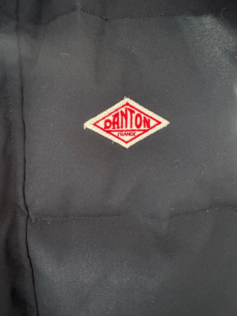 【DANTON】ダントン　ダウンベスト ネイビー　フード付きサイズ36 フェザー
