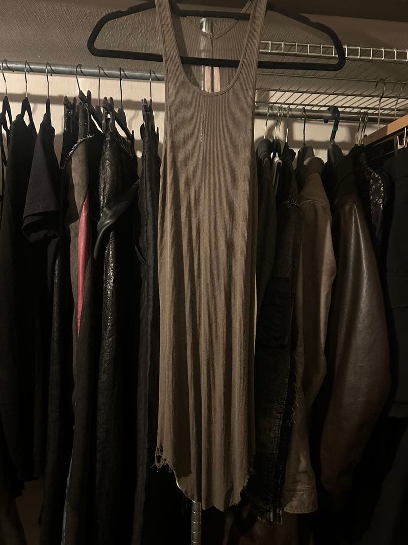 Rick Owens リブタンクトップ、23ss、ダスト、サイズS