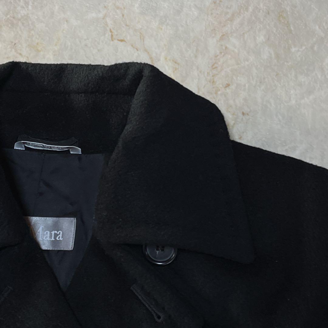 マックスマーラ ウールコート 38 ブラック 銀タグ ダブルブレスト