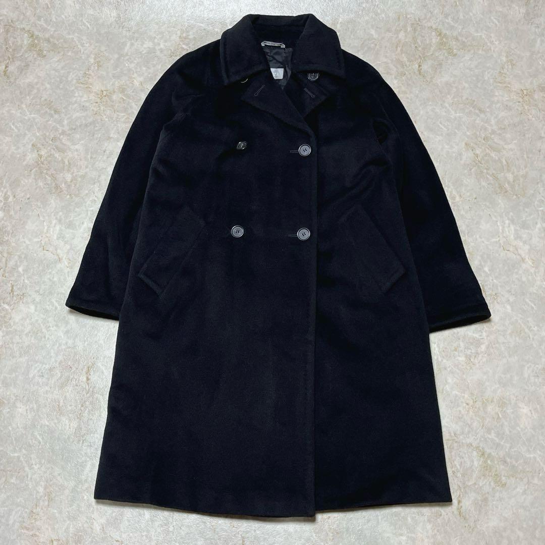 マックスマーラ ウールコート 38 ブラック 銀タグ ダブルブレスト