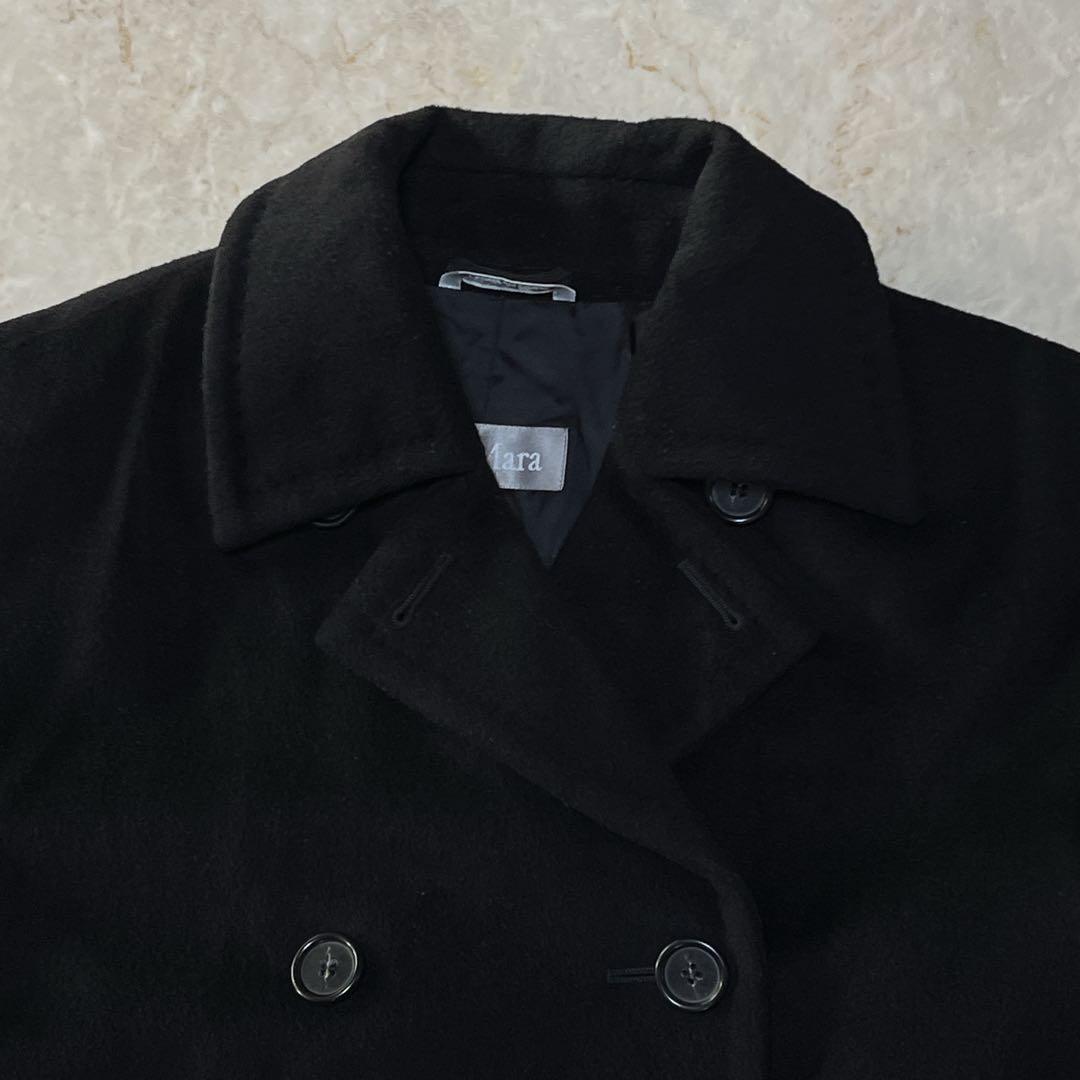 マックスマーラ ウールコート 38 ブラック 銀タグ ダブルブレスト