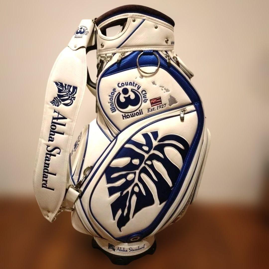 Aloha Standard ゴルフキャディバッグ ホワイト/ネイビー レア