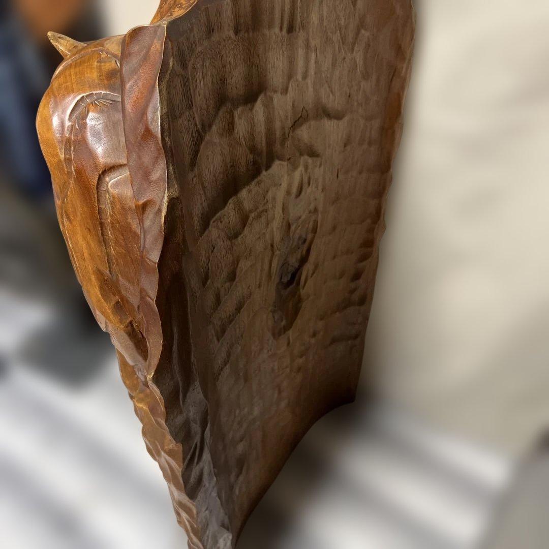 木彫り　虎　双虎アンティーク　刀彫 　 天然木　置物 衝立 縁起物　一枚板